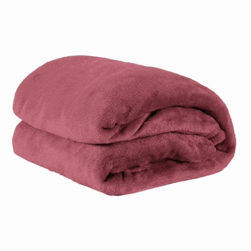 Cobertor Casal Manta Microfibra Fleece 01 Peça Blush