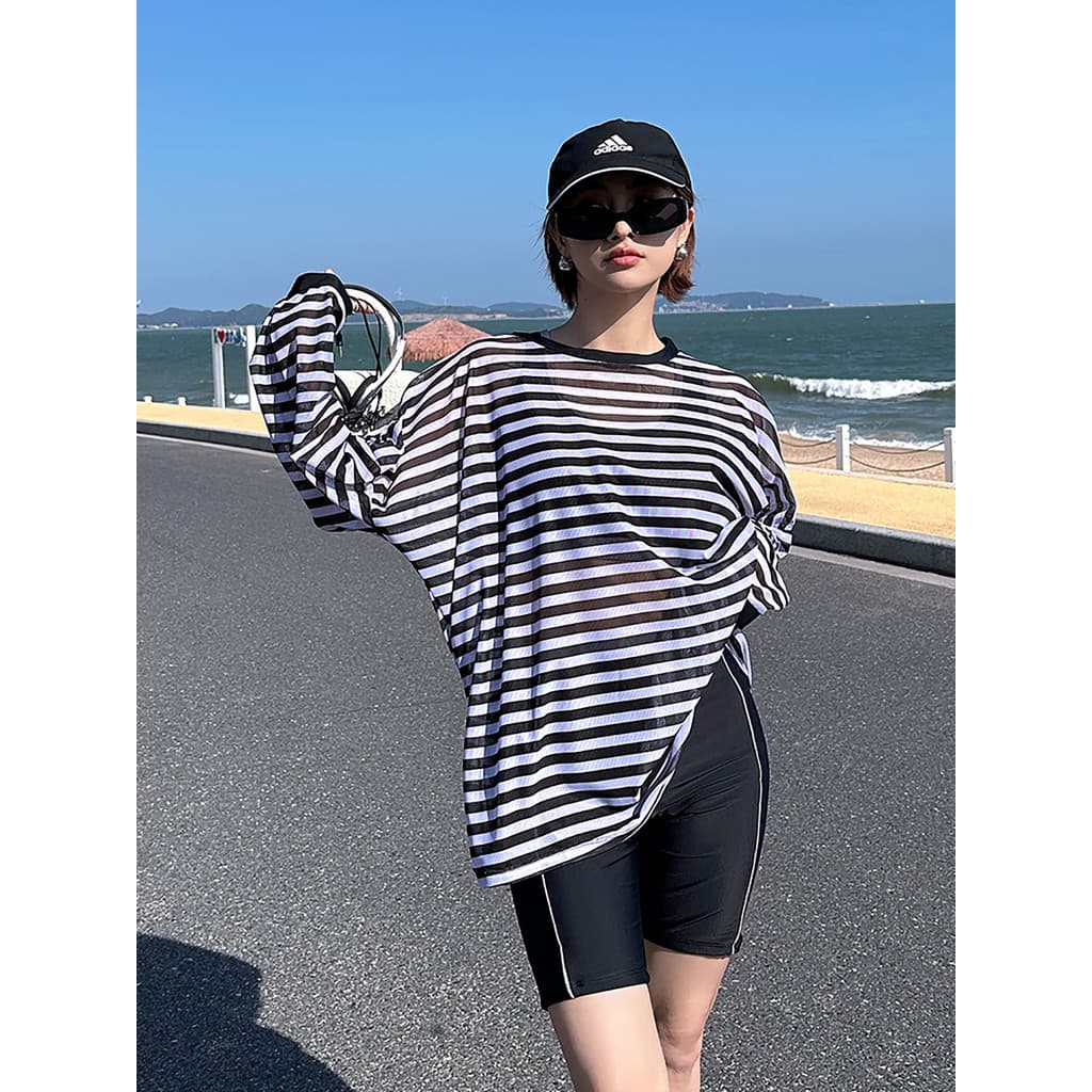 Maiô feminino Plus Size gordo mm dividido terno de três peças 2025 novo estilo capa barriga mais magro olhar primavera q