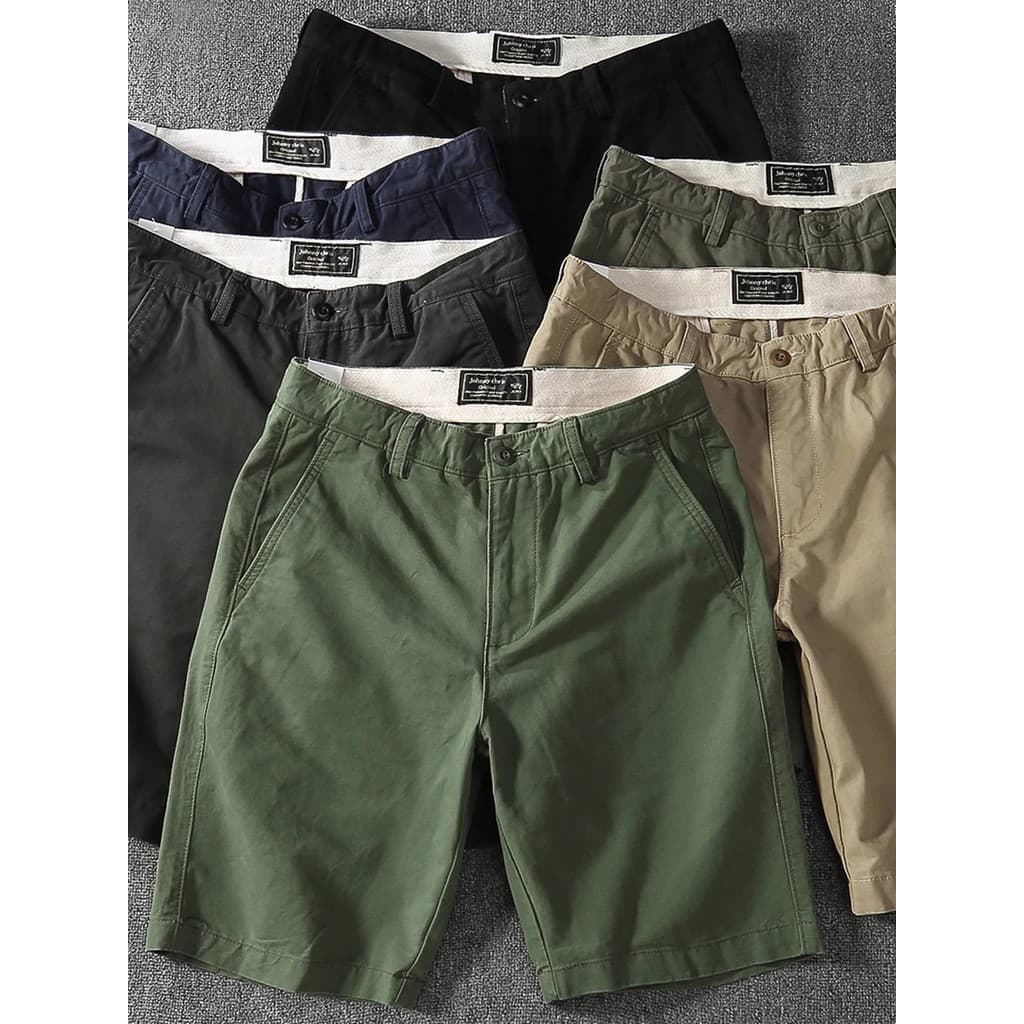 Americano Retro verão Shorts casuais masculinos roupas masculinas cor sólida All-Match magro-ajuste exército verde macac