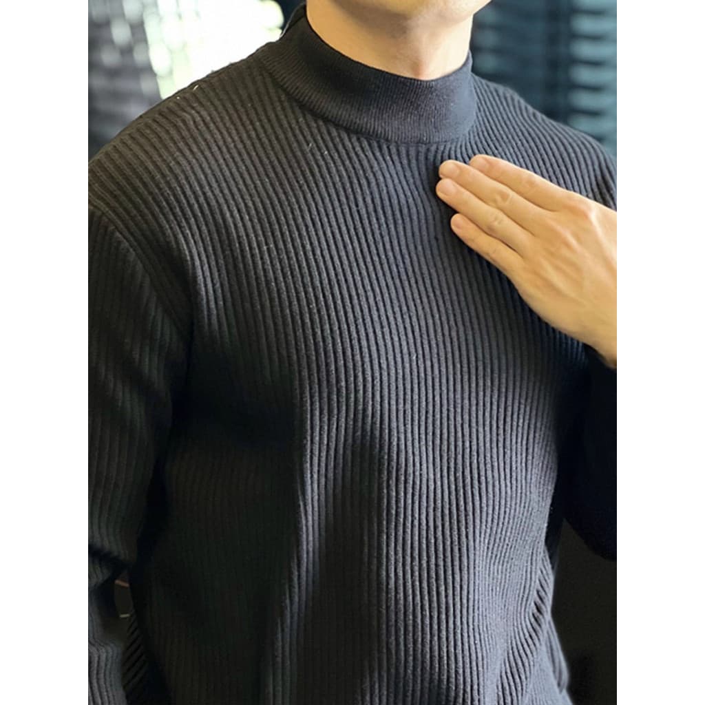 Americano Retro novo estilo outono inverno meia gola alta camisola malhas camisa de fundo interno topo masculino de mang