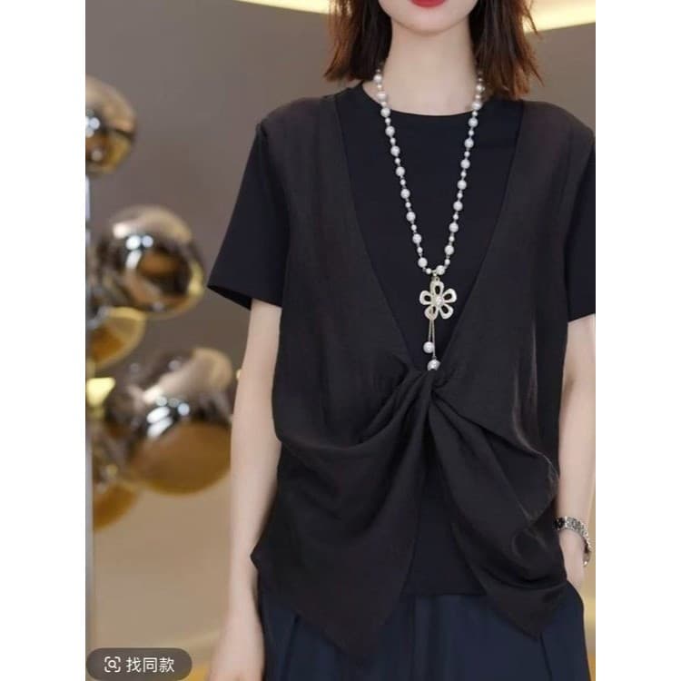 Senhoras novo estilo pequena camisa luz luxo estilo ocidental Design camiseta feminina 2026 novo estilo moda feminina de