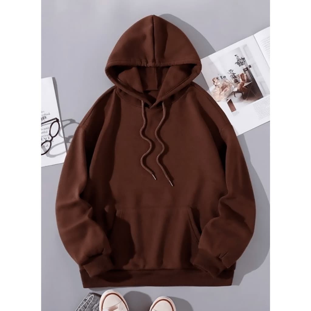 Casaco marrom Moletom Grosso Marrom Blusa de Frio Masculina Moletom Unissex Casaco Gola Redonda