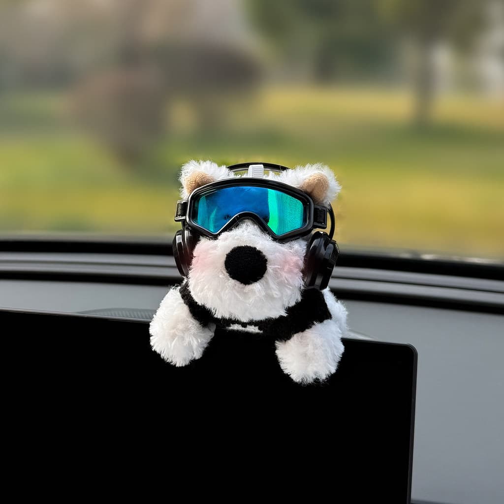 Ornamentos e decorações interiores para carros com tema das Terras Altas Ocidentais.