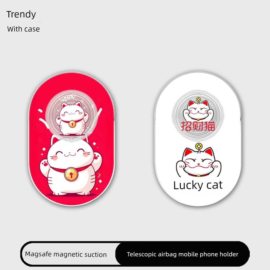 griptok magsafe magsafe popsocket Bonito gato sorte gato Airbag magnético retrátil suporte do telefone móvel MagSafe sup