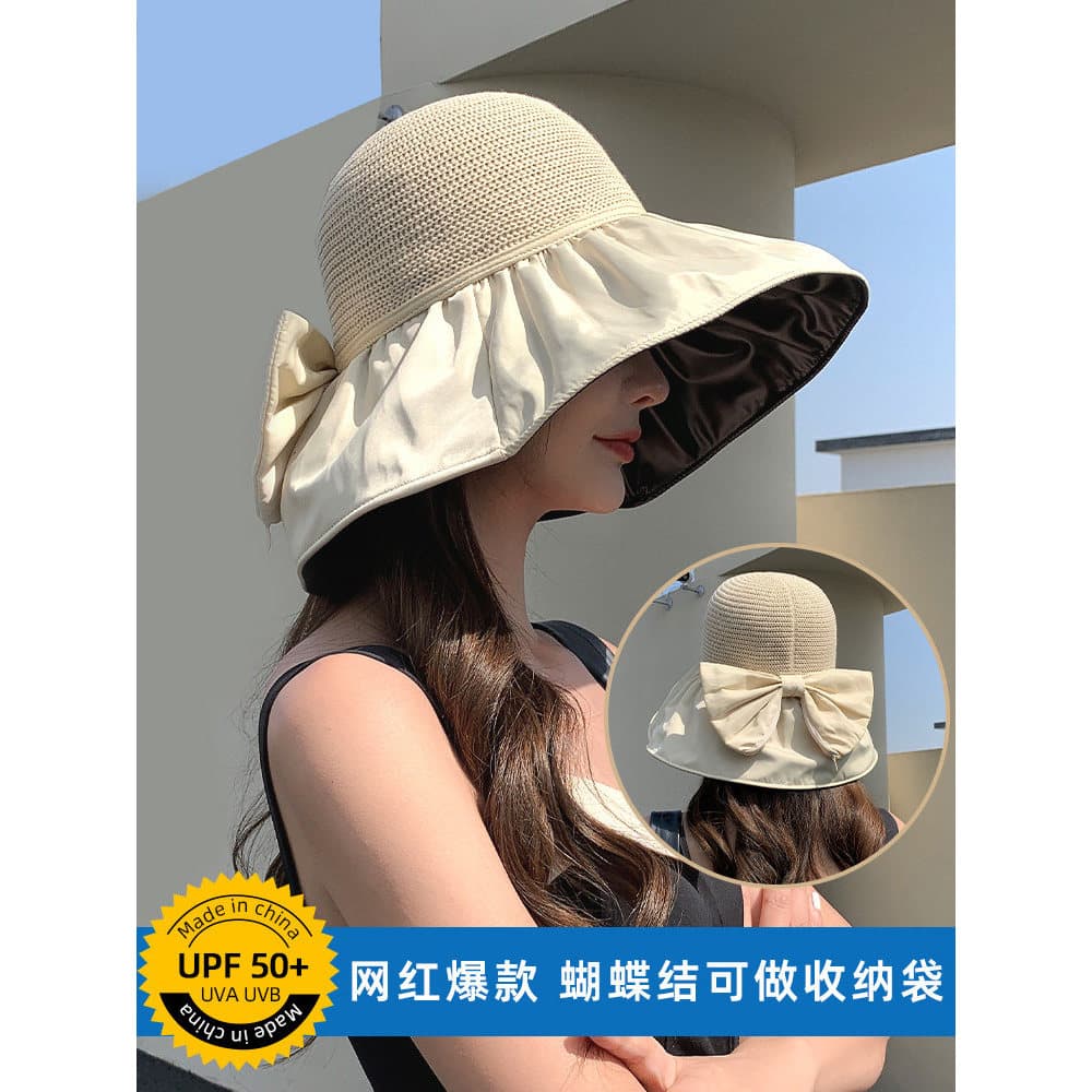 Chapéu de sol de vinil de verão chapéu feminino Anti-ultravioleta aba grande chapéu de sol capa rosto balde chapéu prote