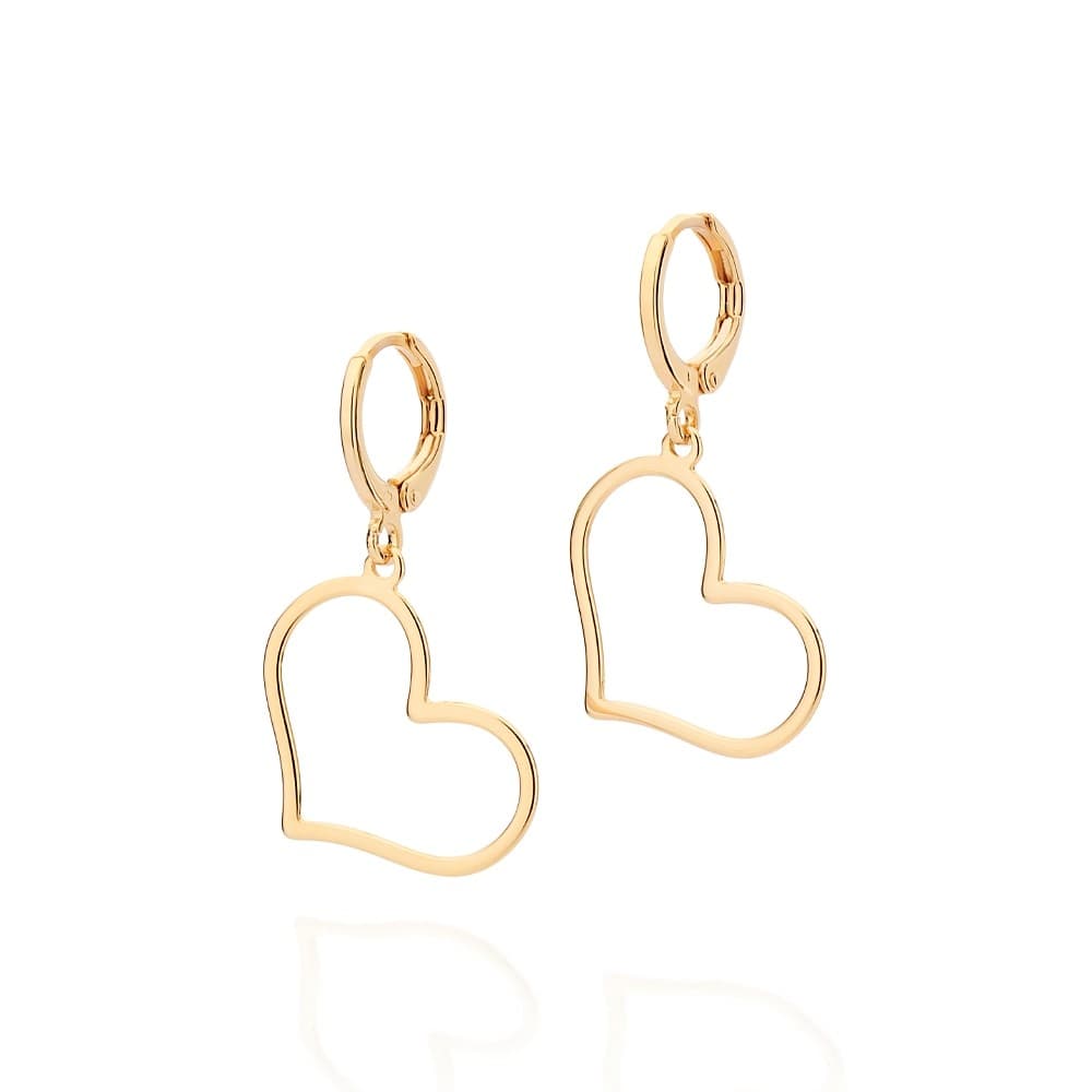 Brinco Rommanel Argola Coração Banhado A Ouro 18k - 527286