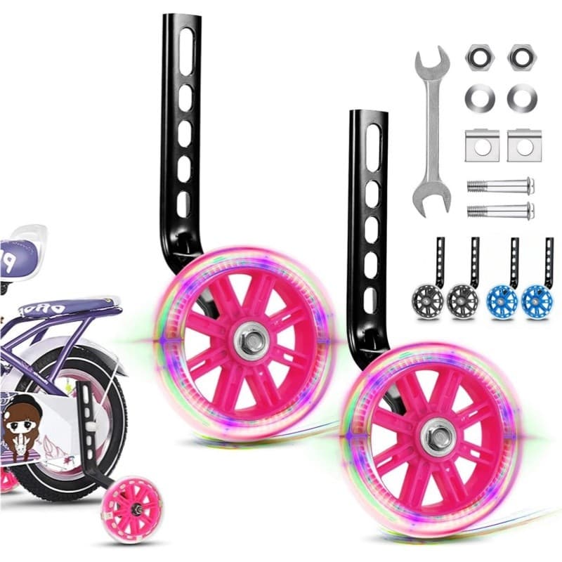 Rodas De Treinamento De Bicicleta Infantil Adequadas Para 12-20 Polegadas, Com Pisca-Pisca
