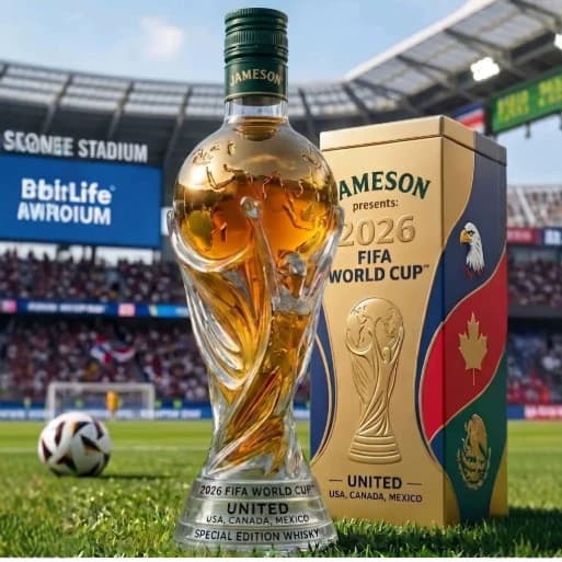 2026 Decantador De Uísque De Vidro Com Alto Teor De Borosilicato Da Copa Do Mundo Estilo Nórdico 301-400ml Caixa De Pape