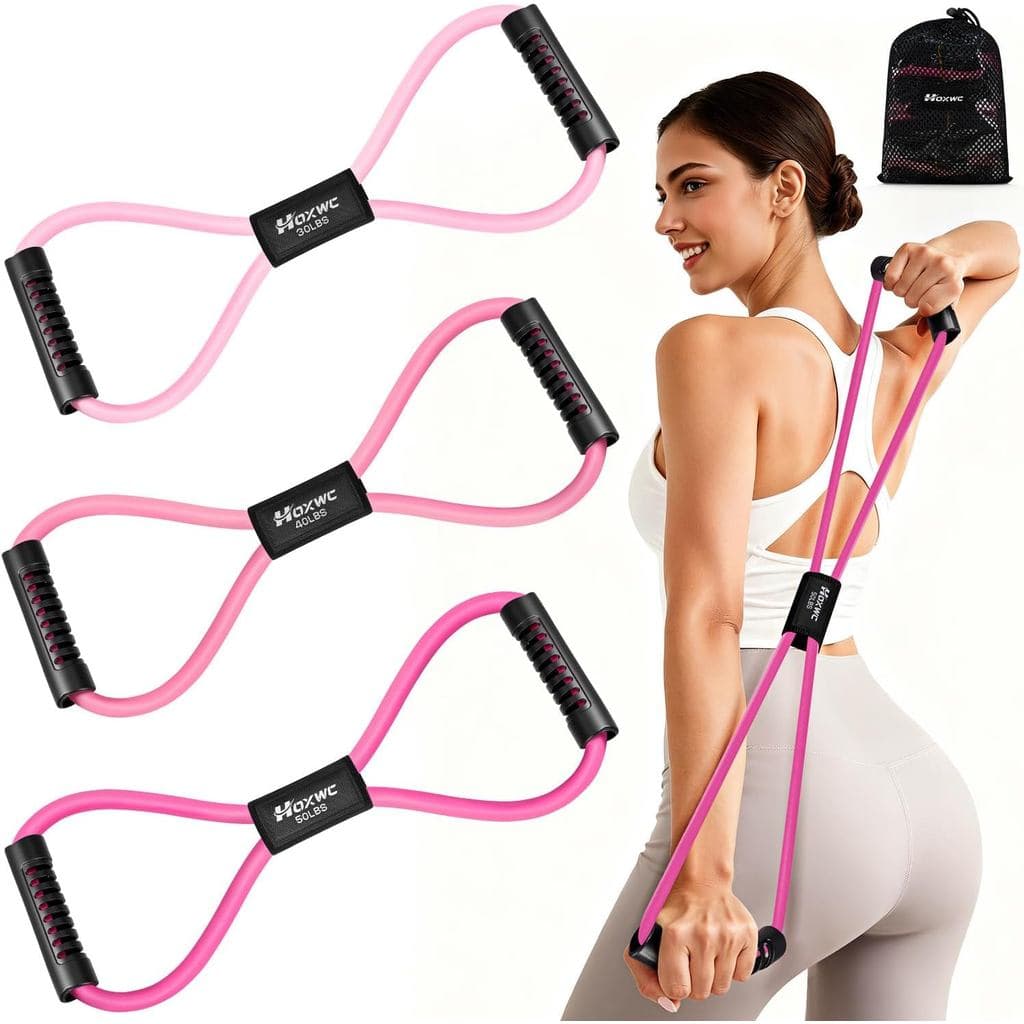 Faixas de Resistência, Faixa de Resistência em Forma de 8, Faixas de Exercício com Alças, Faixas de Resistência com Peso