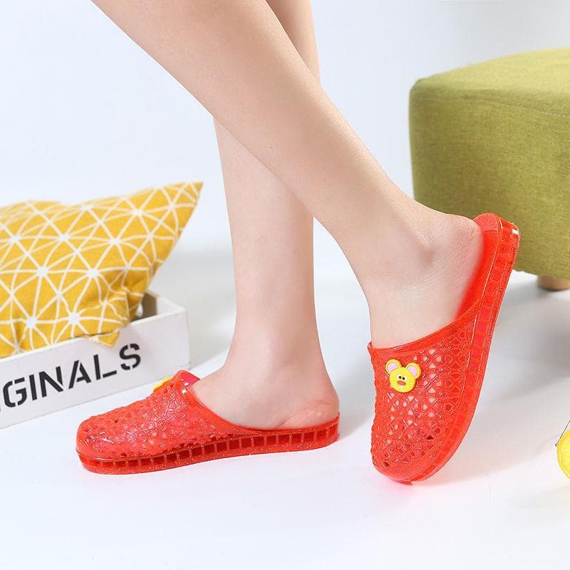 Nova primavera verão cristal buraco sapatos Baotou sandálias chinelos senhoras chinelos mãe sapatos respirável Anti-desl