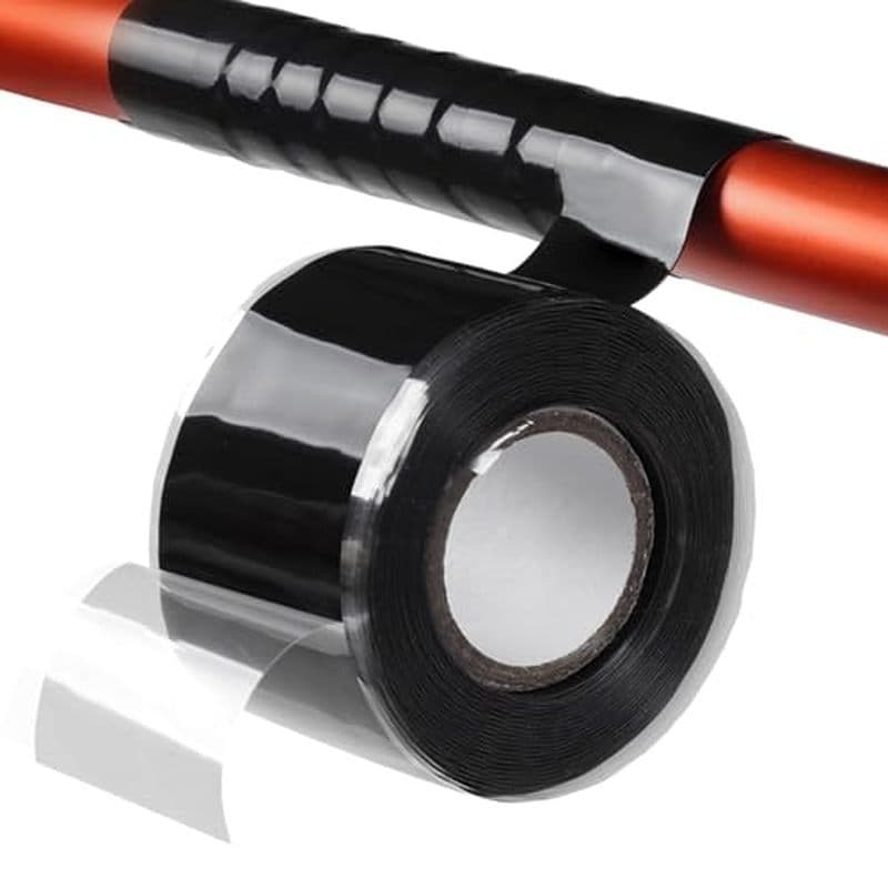 Fita De Aperto De Silicone Para Remo De Caiaque , Envoltório De Borracha Preto De 12 Pés Barra De Puxar , Alças