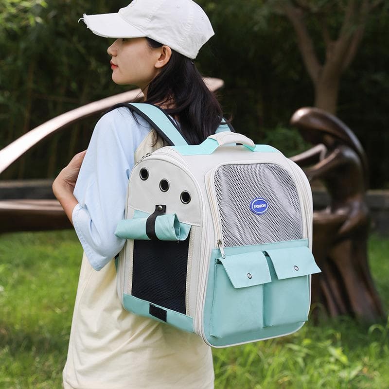 Saco de passeio para gatos, mochila respirável para animais de estimação, grande capacidade, bolsa escolar para gatos, g