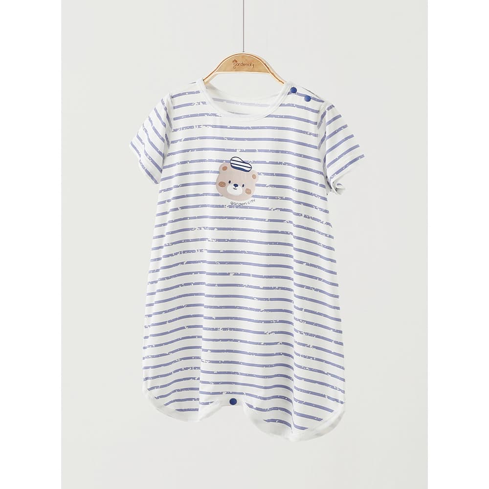 Bebê bebê camisola de manga curta verão estilo fino Lenzing Modal masculino feminino bebê Homewear camisola infantil mei