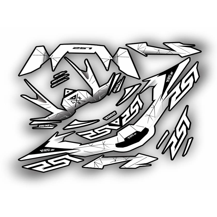 Adesivos para capacete ls2 Draze preto e branco