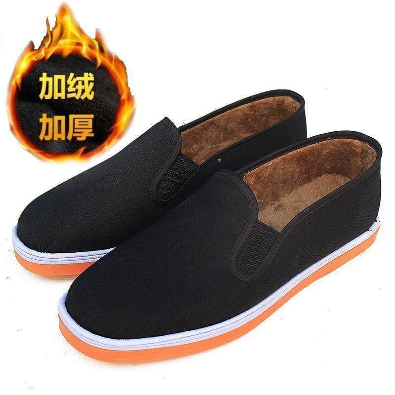 W inverno Ermian velho pequim sapatos de pano masculino velo-velo sapatos quentes elástico preto pano sapatos foto cache