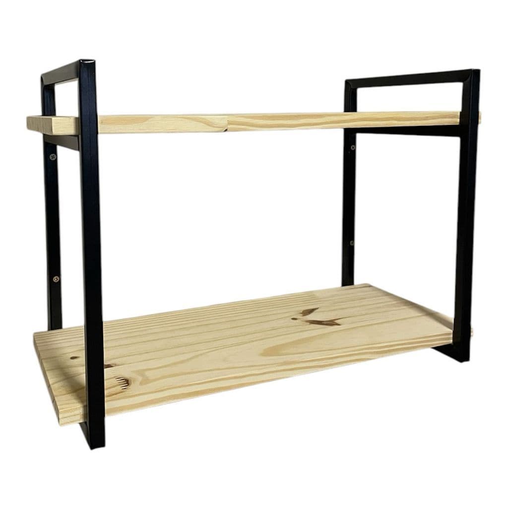 Prateleira Estilo Industrial Moderna Ferro e Madeira Pinus 60 cm