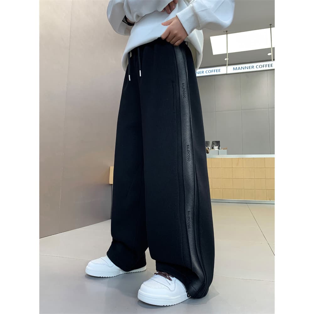 Meninos calças em linha reta preto crianças esportes Sweatpants primavera outono novo estilo juventude médio grande cria