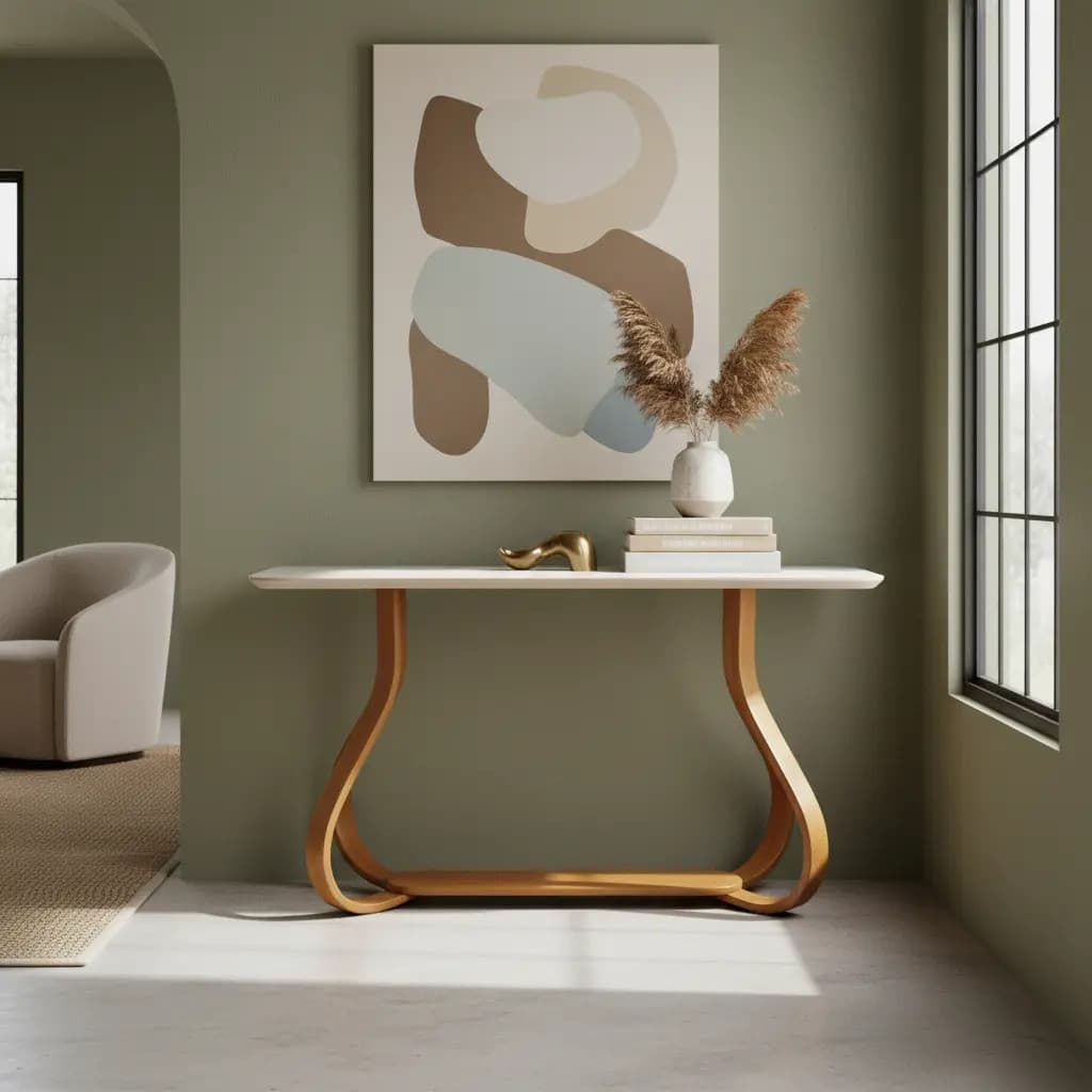Aparador Decorativo Cebola com Tampo Laqueado para Sala