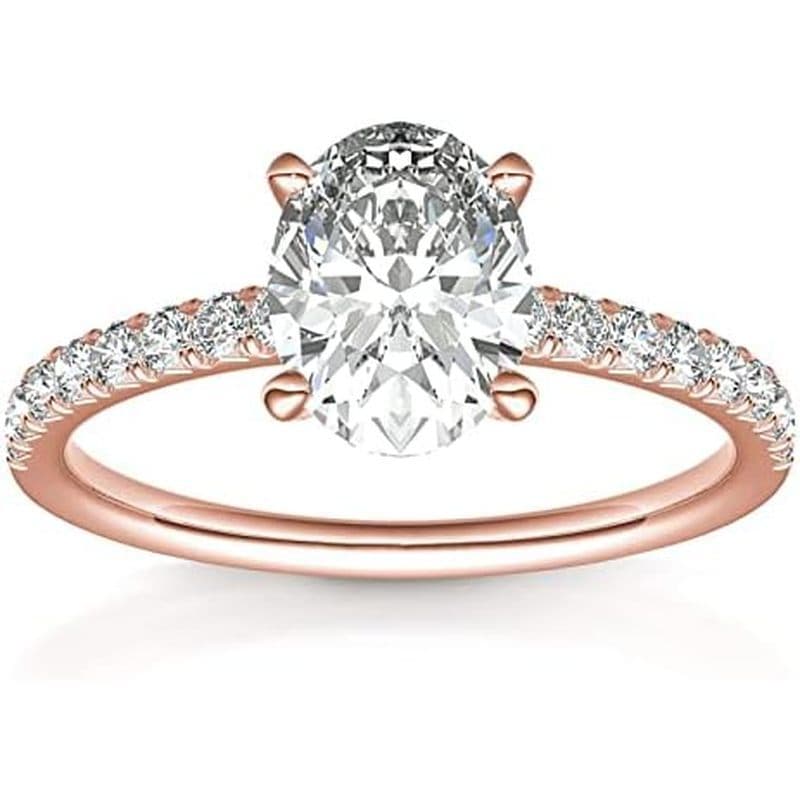 Anéis De Noivado Banhados A Ouro 14K PAVOI Para Mulheres | Aliança De Casamento De Promessa Anel Falso De Zircônia Cúbic