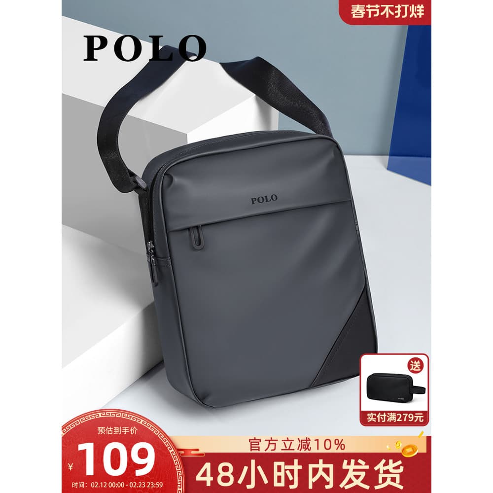 Polo bolsa mensageiro masculina Casual Oxford pano simples Commuter Outing portátil novo estilo moda bolsa de ombro masc
