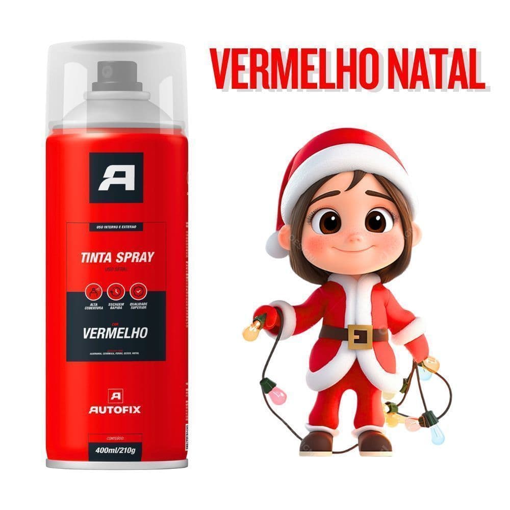 Kit 5 Tinta Spray Vermelho Natal 400ml Girlanda Artesanato ok
