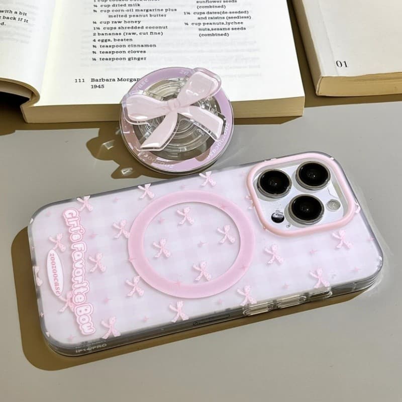 Estilo Bowknot Magnético Phone Grip Aperto Do Telefone Dobrável Anel Titular Extensível Suporte De Mesa Acessório Móvel