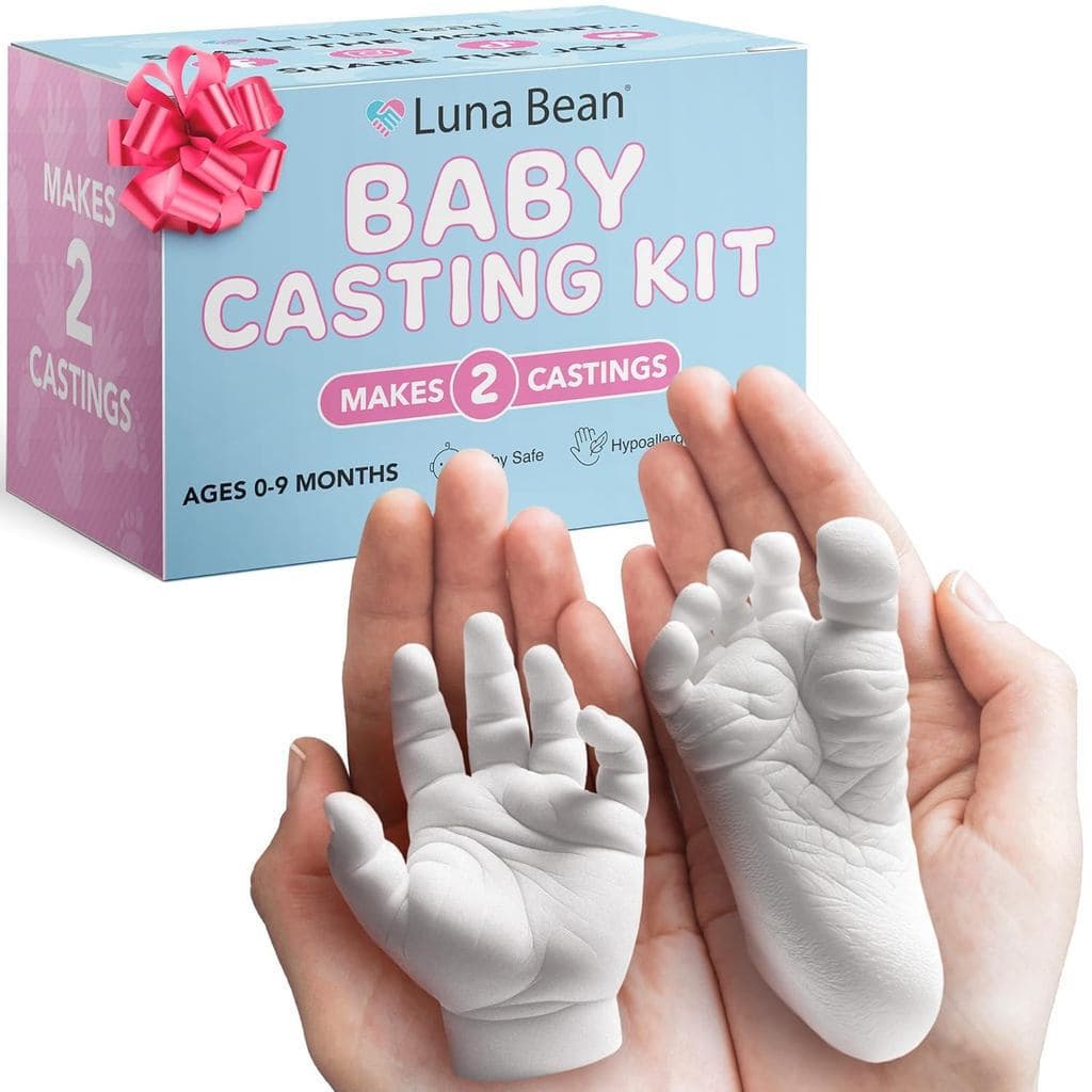 LunaBeanKitDeMoldagemParaPegadasEImprimasDeMãosDeBebê(2Pacotes)-PresentesParaNovasMães-Recém-Nascidos-PegadaDePé-Impress