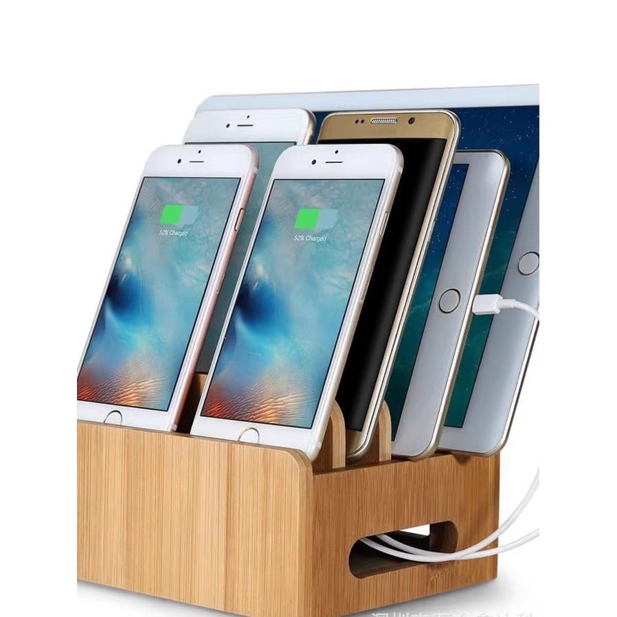 Novo suporte de madeira para telefone, caixa de armazenamento para celular, Tablet, Base de carregamento multifuncional