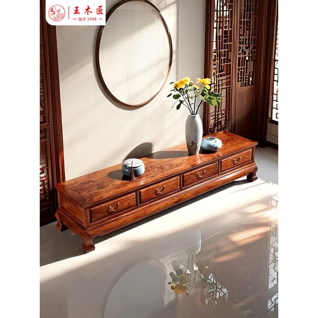 Wang carpinteiro ouriço vermelho sândalo armário de TV jacarandá novo estilo chinês mogno sala estar armário Tenon estru