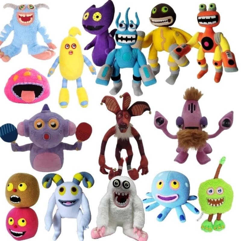 19-35cm Meus Monstros Cantores Wubbox Hyehehe Cranchee PongPing De Pelúcia De Braço Ajustável Boneca Brinquedo Suave Par