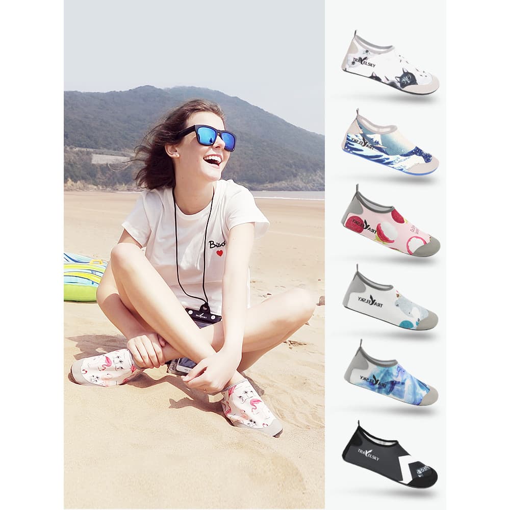 Sapatos de praia masculinos sapatos de mergulho anti-corte meias de praia natação esteira sapatos femininos antiderrapan