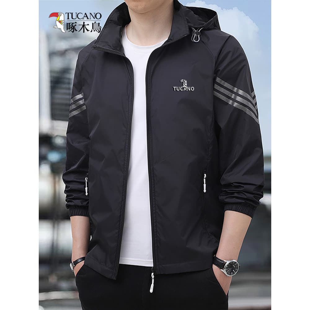 Woodpecker verão roupas de proteção solar masculino jaqueta fina camisa de ar condicionado com capuz juventude Anti-ultr