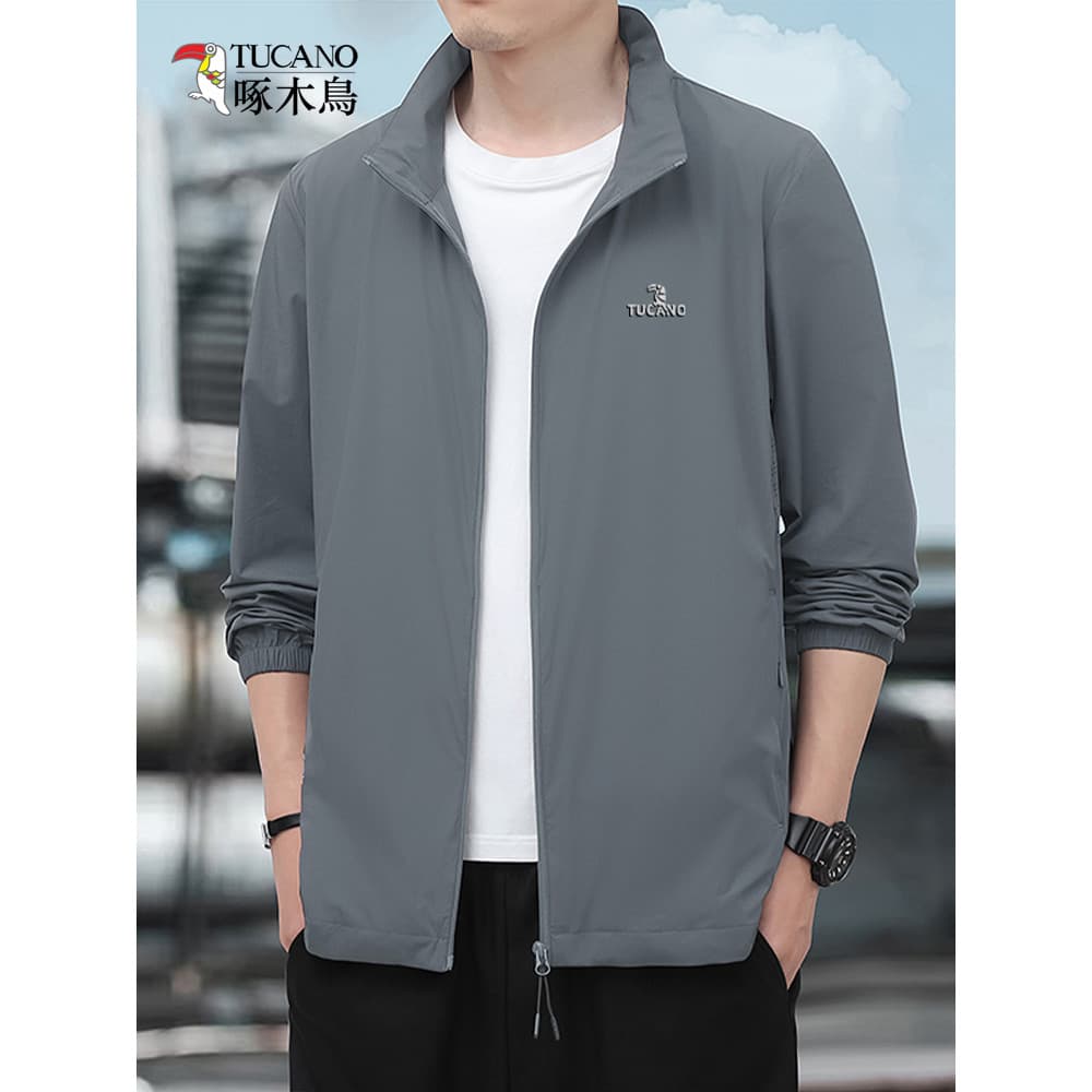 Woodpecker verão roupas de proteção solar masculino jaqueta fina ar condicionado camisa gola juventude Anti-ultravioleta
