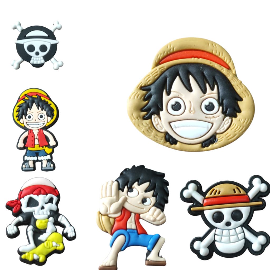 Kit 6 Pins Bottons Enfeites  Infantil  Babuche One Piece  040