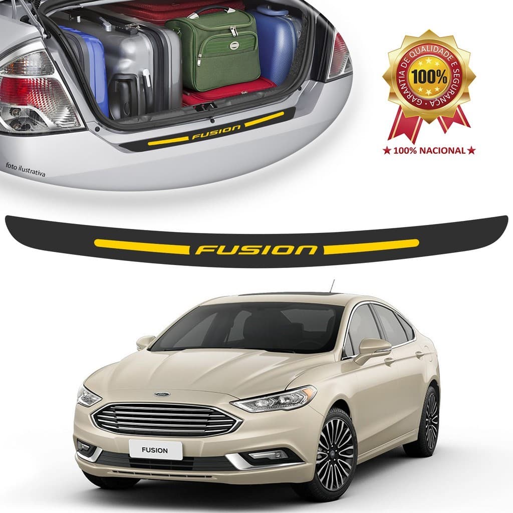 Soleira de Porta Malas Adesivo Protetor Ford Fusion Universal Carro personalizado