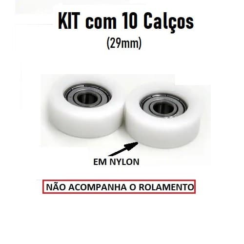 KIT com 20 CALÇOS 29mm para Rolamento 608