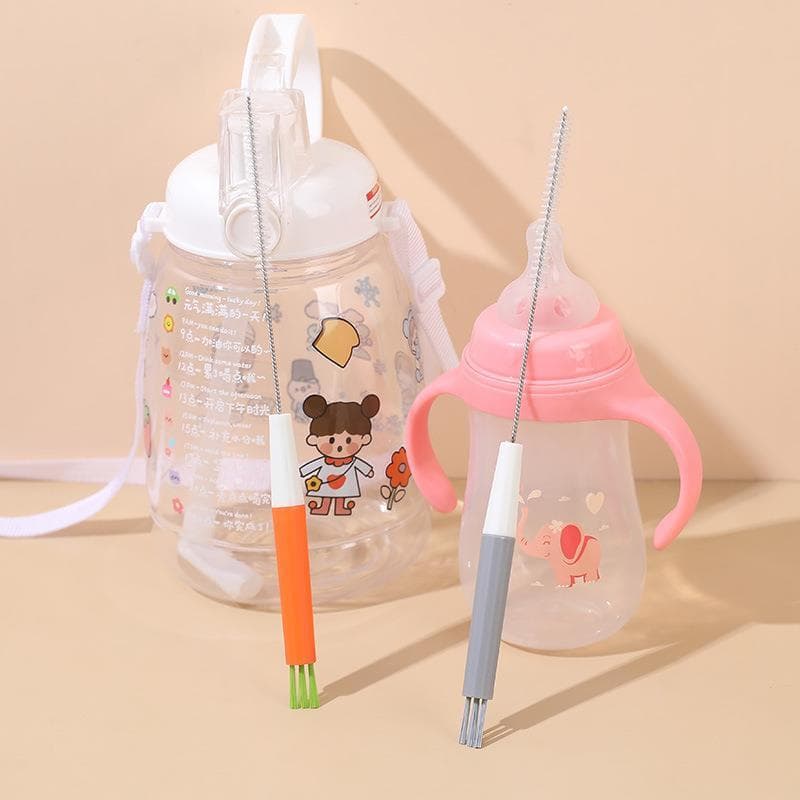 Escova de palha multifuncional, escova de limpeza de mamadeira para chupeta de bebê, escova pequena para canudos finos d