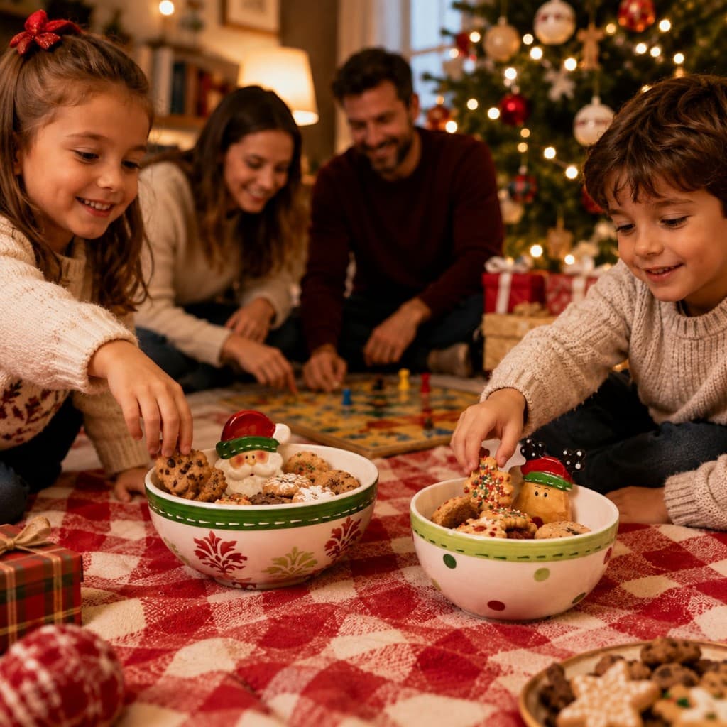 02 Unid. de Bowls Tigelas Cerâmica de Natal Papai Noel Mesa Posta Natalina