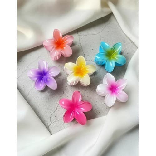 Kit 12 Presilhas Flor Havaiana Piranha Cabelo Blogueira Luxo Aleatória