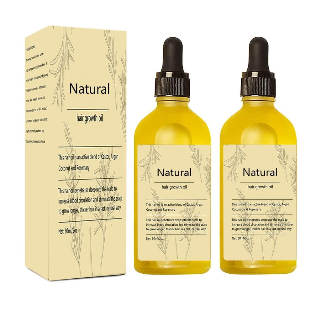 Óleo Natural Vegano para Crescimento Capilar, 2 Peças de Óleo de Alecrim Orgânico para Crescimento Capilar, para Cabelos