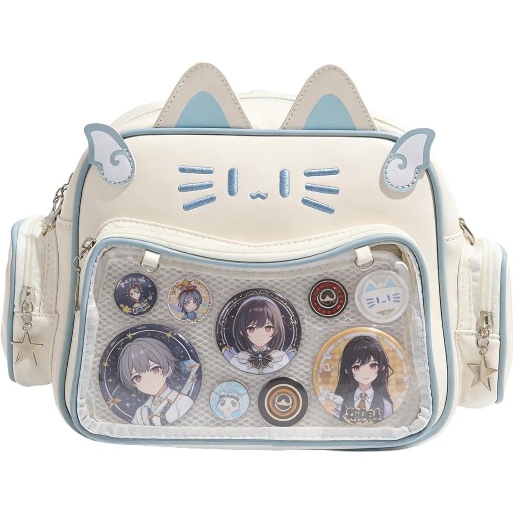 Bolsa Ita, mochila fofa com inserção para exibir pins, bolsa transversal de anime, bolsa mensageiro Millennium, bolsa de