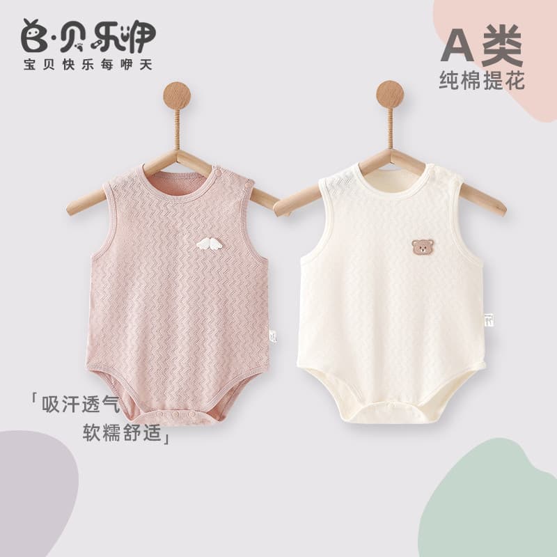 Belle roupas de bebê verão fino sem mangas macacão ar condicionado pijamas bebê menina macacão triângulo