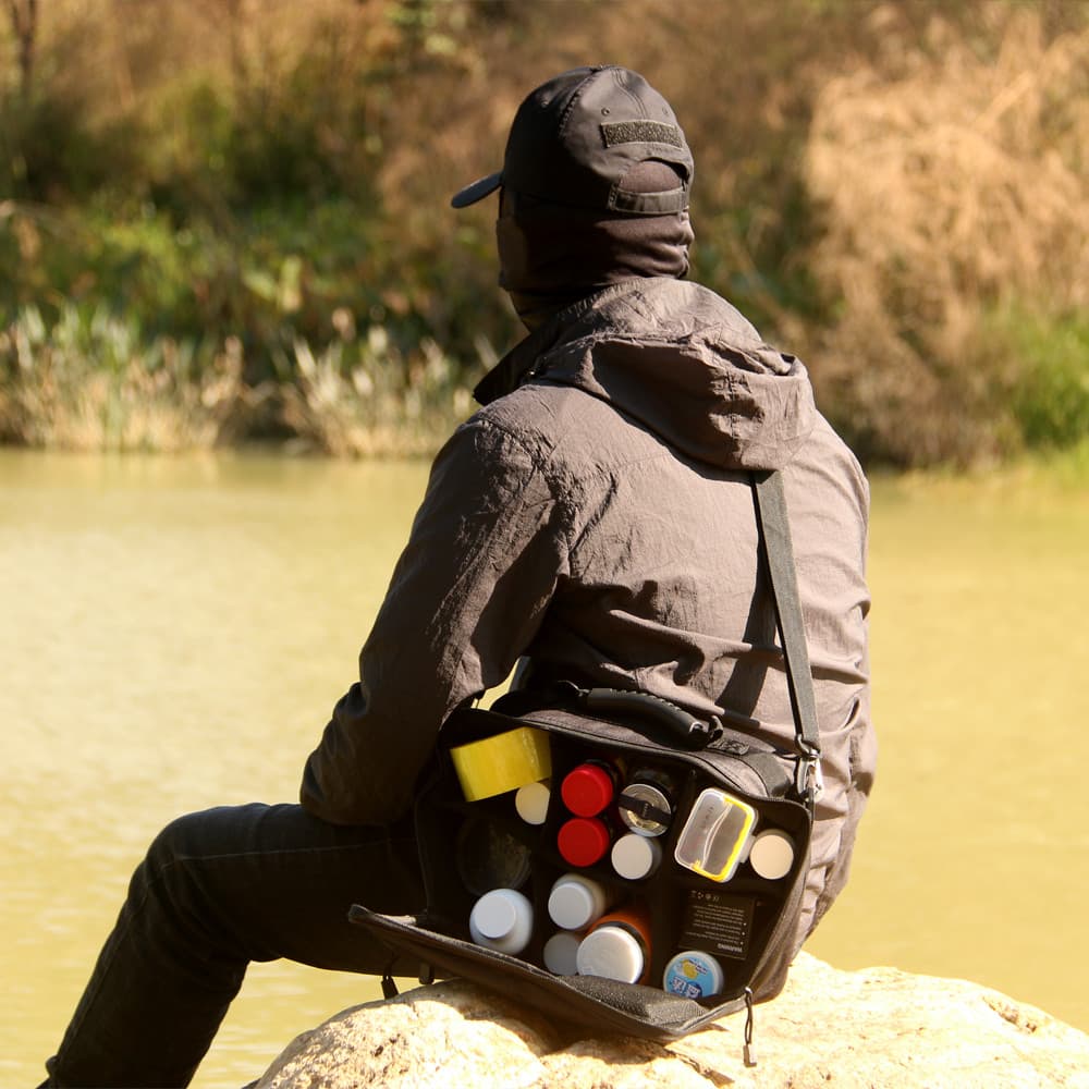 Deyi acampamento isca saco multifuncional de um ombro saco de pesca Multi-bolso carretel de pesca caixa de linha de pesc