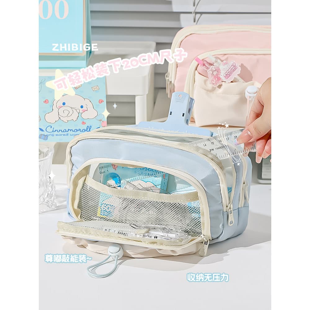 2026 Novo estilo Estojo de lápis com cordão de alto valor Versão para meninas do ensino médio Bolsa de papelaria de gran