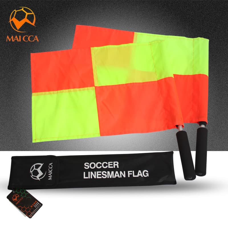 Jogo de futebol uso árbitro bandeira canto bandeira mão bandeira borda patrulha bandeira borda corte bandeira liga alumí
