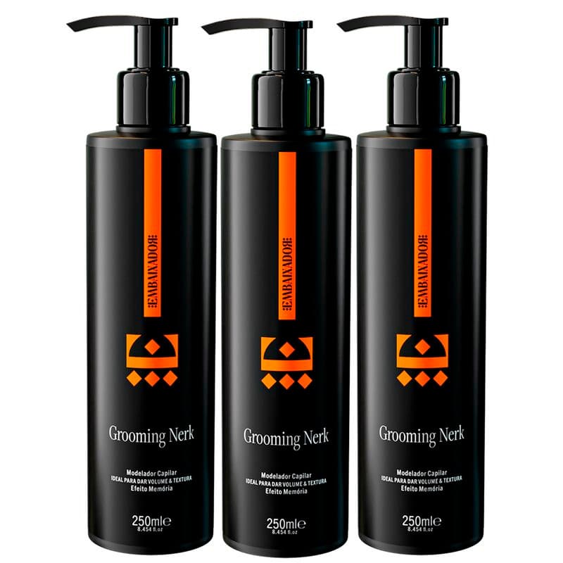 Kit 3x Grooming Modelador Capilar Nerk Embaixador 250ml