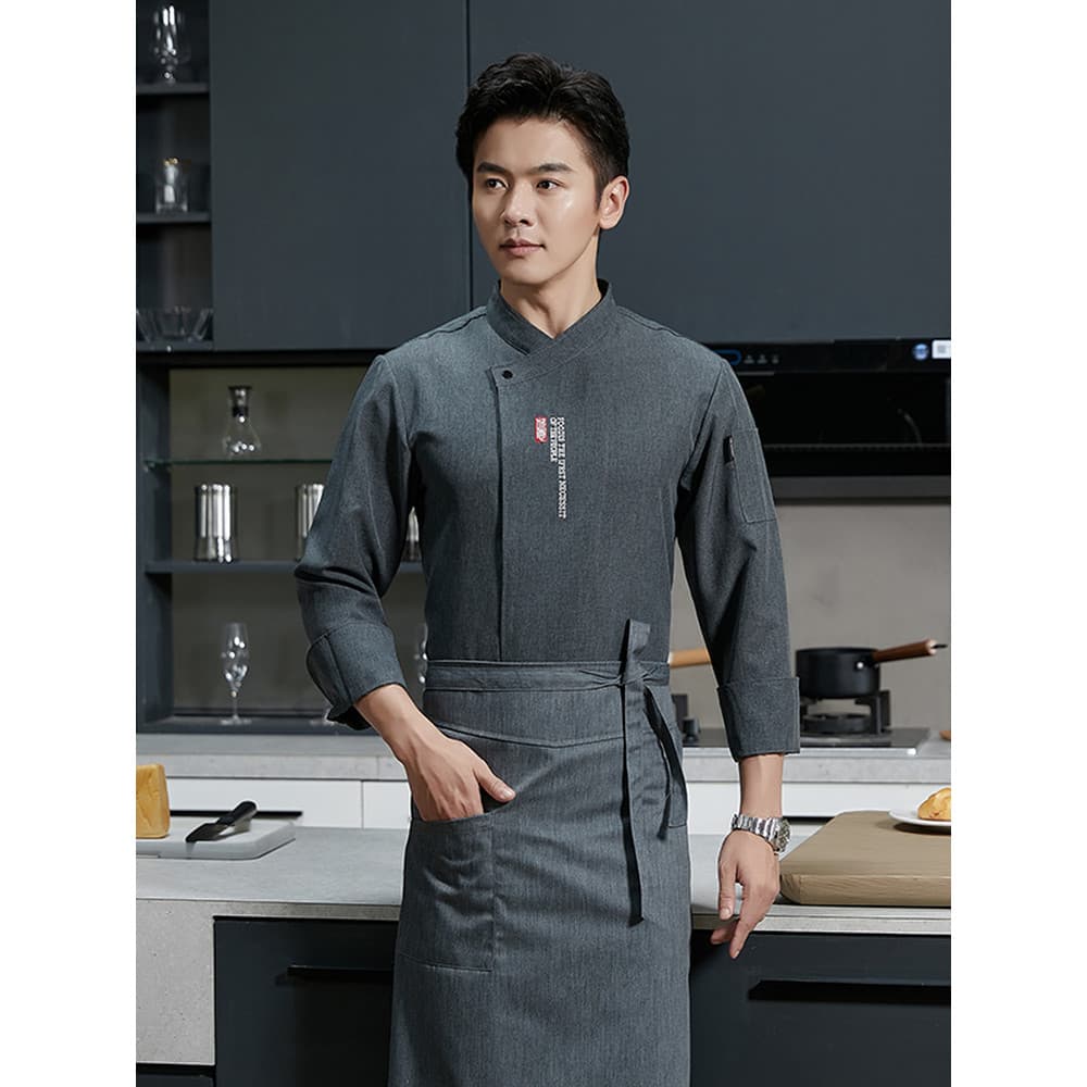 Cozinha impermeável à prova de óleo uniforme de trabalho das mulheres dos homens de manga comprida outono inverno roupas