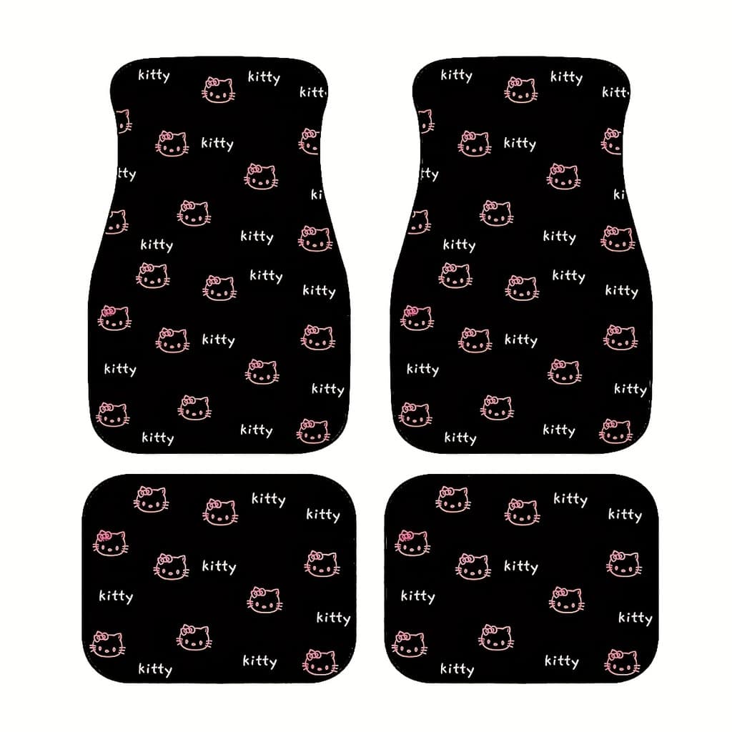 4 peças de tapetes de pés de carro impressos Hello Kitty Sanrio, tapetes de carro de Material durável antiderrapante, ad