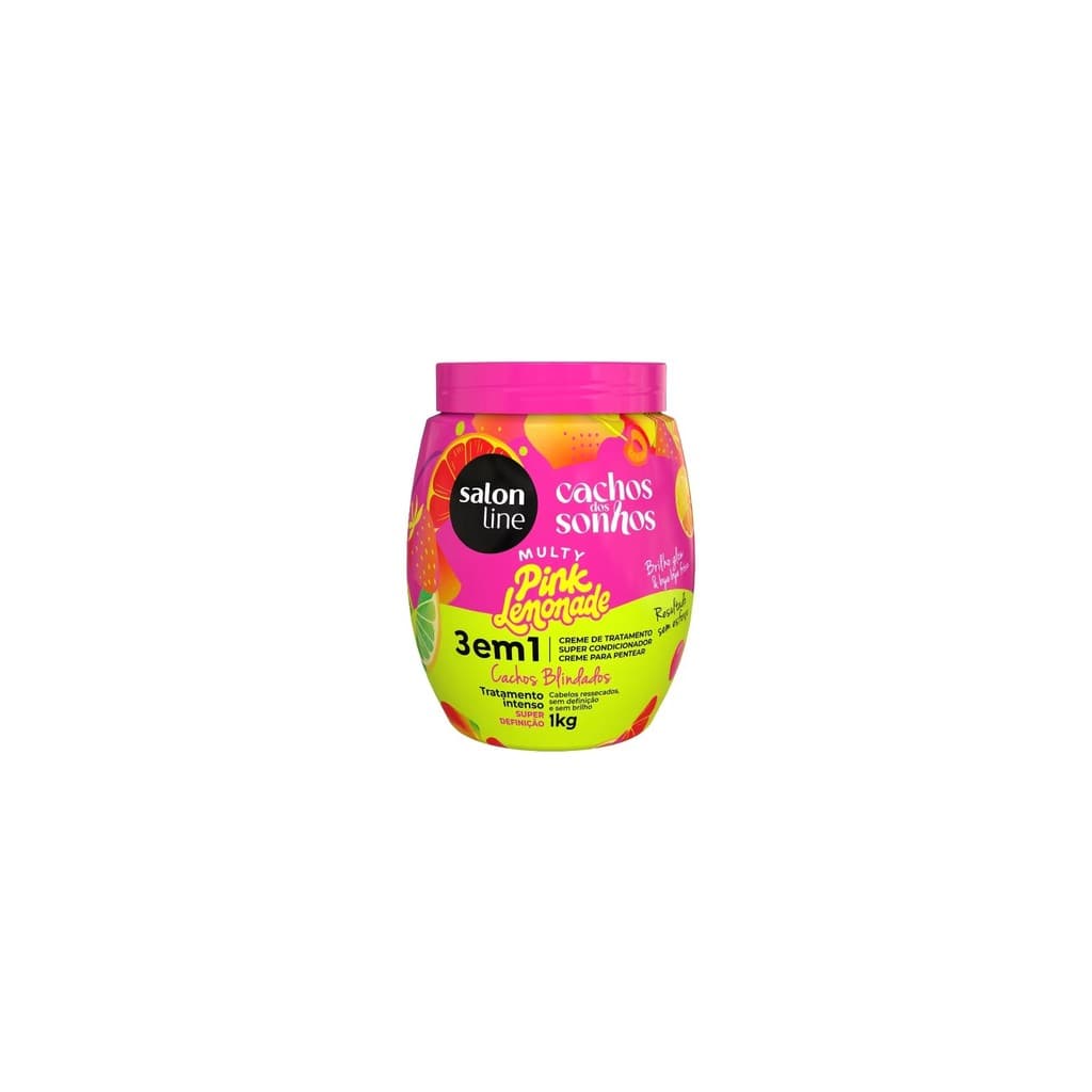 Creme Tratamento 3 e 1 Cachos Hidratação Pink Lemonade Salon Line 1kg