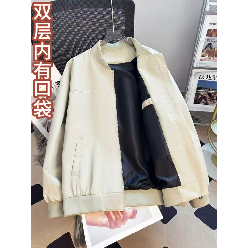 Primavera outono jaqueta ao ar livre dos homens 2025 novo estilo gola de beisebol moda solta Workwear esportes casuais j